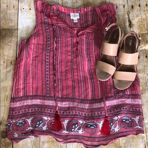 Sleeveless soft BoHo blouse